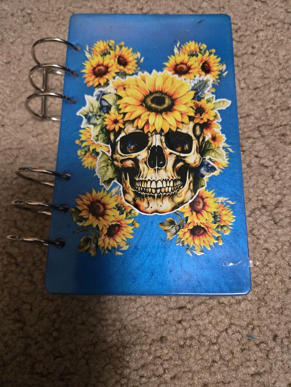 Resin A6 Notebook Handmade Sunflower Skull Journal Resin200